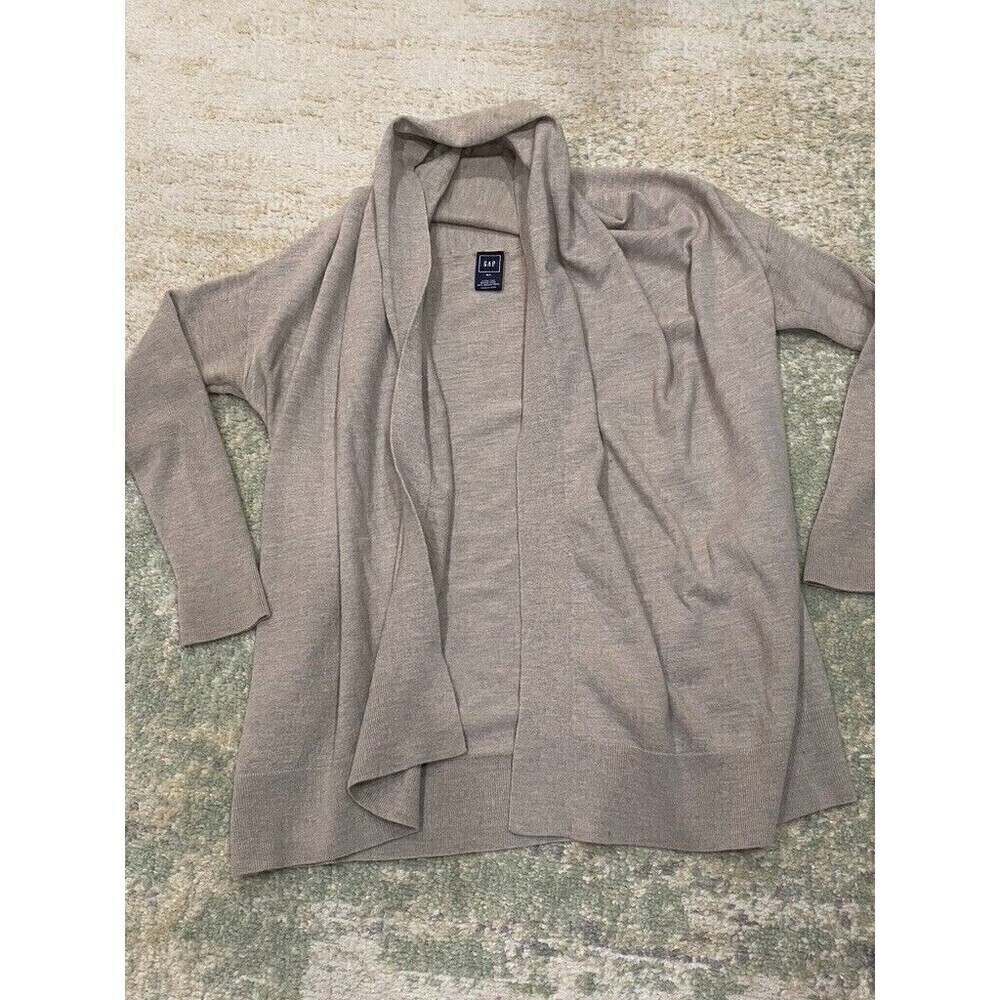 Gap Sweater Womens Medium/Large Beige Cardigan Wool Blend Long Sleeve